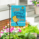 Dinking Games Played Here Burlap Garden Flag