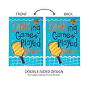 Dinking Games Played Here Burlap Garden Flag