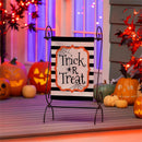 Striped Trick or Treat Burlap Flag Garden