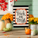 Striped Trick or Treat Burlap Flag Garden