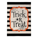 Striped Trick or Treat Burlap Flag Garden