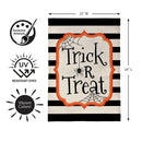 Striped Trick or Treat Burlap Flag Garden