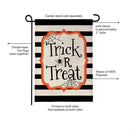Striped Trick or Treat Burlap Flag Garden