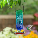 Tropical Oasis Bird Feeder, Etched Glass Hummingbird Feeder