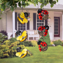 Cottage Garden Bird Feeder, Metal Hanging Lady Bug & Bee Seed Feeder, Asst of 2
