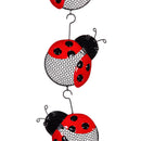 Cottage Garden Bird Feeder, Metal Hanging Lady Bug & Bee Seed Feeder, Asst of 2