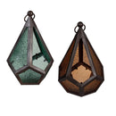 VivaStyle Bird Feeder, Glass Diamond Shaped Bird Feeder, 11"H, Asst of 2