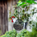 Hillside Pasture Bird Feeder, Metal Rooster Seed Feeder