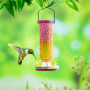 Cottage Garden Bird Feeder, Textured Iridescent Glass Hummingbird Feeder