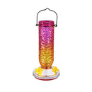 Cottage Garden Bird Feeder, Textured Iridescent Glass Hummingbird Feeder