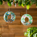 Cottage Garden Bird Feeder, Mosaic Circle Birdfeeder, Asst of 2