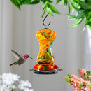 Cottage Garden Bird Feeder, Art Glass Swirl Hummingbird Feeder