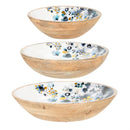 VivaStyle Gilded Meadow Bowl, Wood Bowl Set, Set of 3