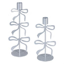 Boots & Bows Candleholders Metal Taper Bow, Set of 2