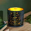 VivaStyle Pillar Candle Holder, Glass, Etched Trees, 6"H