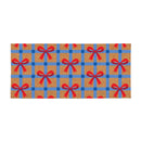 American Classic Red White & Bows Flocked Coir Sassafras Switch Mat, Patriotic Plaid, 22"x10"