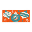 Miami Dolphins Holiday Flocked Coir Sassafras Switch Mat, 22"x10"