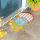 Hop Into Spring Easter Egg Shaped Coir Mat