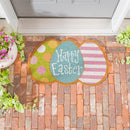 Hop Into Spring Easter Egg Shaped Coir Mat