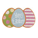 Hop Into Spring Easter Egg Shaped Coir Mat