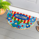 Red, White, & Bloom Floral Welcome Coir Mat