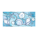 Blue Coastal Shells Flocked Coir Sassafras Switch Mat, Sea Illustration, 22"x10"