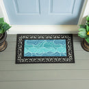 Blue Coastal Make Waves Flocked Coir Sassafras Switch Mat, 22"x10"