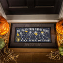 Milwaukee Brewers Flocked Coir Halloween Sassafras Switch Mat, 22"x10"