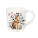 Hop Into Spring Drinkware Gift Set Ceramic Stamped Cup with Quick Dry Kitchen Towel, Bunny, Gift Box