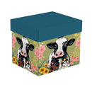 Hillside Pasture Coffee Cup Ceramic Cup O' Java, Floral Cow, 17oz, Gift Box