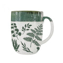 Cottage Garden Coffee Cup Ceramic Artisanal, Foliage Sage, 14oz, Gift Box