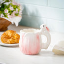 Bunny Blooms Coffee Cup Ceramic Sculpted Flower with Bunny Handle, 17.5oz, Gift Box