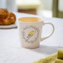 Artisan Series VIII Coffee Cup Ceramic Artisanal, Yellow Bird, 11oz, Gift Box