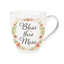 Simple Blessings Coffee Cup Ceramic Cup O Java, Bless this Mess, 17oz, Gift Box