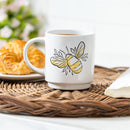 Pollinator Garden Coffee Cup Ceramic Artisanal, Bee Yellow, 14oz, Gift Box