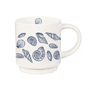 Seaside Retreat Coffee Cup Ceramic Stamp Cup, Seashells, 12oz, Gift Box