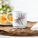 Pollinator Garden Coffee Cup Ceramic Artisanal, Dragonfly Purple, 14oz, Gift Box