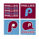 Philadelphia Phillies Throwback Ceramic Coasters Set, 4pcs with Wood Caddy