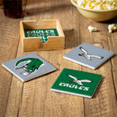 Philadelphia Eagles Throwback Ceramic Coasters Set, 4pcs with Wood Caddy