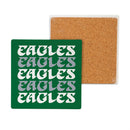 Philadelphia Eagles Throwback Ceramic Coasters Set, 4pcs with Wood Caddy