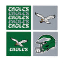 Philadelphia Eagles Throwback Ceramic Coasters Set, 4pcs with Wood Caddy