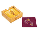 Arizona State University Ceramic Coasters Set, 4pcs with Wood Caddy