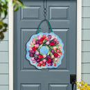 Spring Pink & Patriotic Tulips Wreath Reversible Door Decor