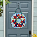 Spring Pink & Patriotic Tulips Wreath Reversible Door Decor