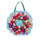 Spring Pink & Patriotic Tulips Wreath Reversible Door Decor