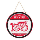 Detroit Red Wings,100 Anniversary Round Door Decor with Hanging Rope, 18x18