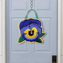 Vibrant Pansies & Dogwood Blossom Door Decor