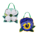 Vibrant Pansies & Dogwood Blossom Door Decor