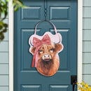 Blossom The Bowtiful Highland Cow Door Decor