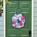 Chinoiserie Bow Floral Wreath Double Sided Door Decor